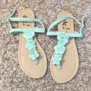 Rue21 Beige and Mint Floral Sandals